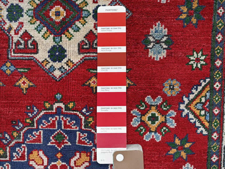 3'3" x 4'9" New Hand Knotted Red Wool Rectangle Oriental Rug - MOA102348