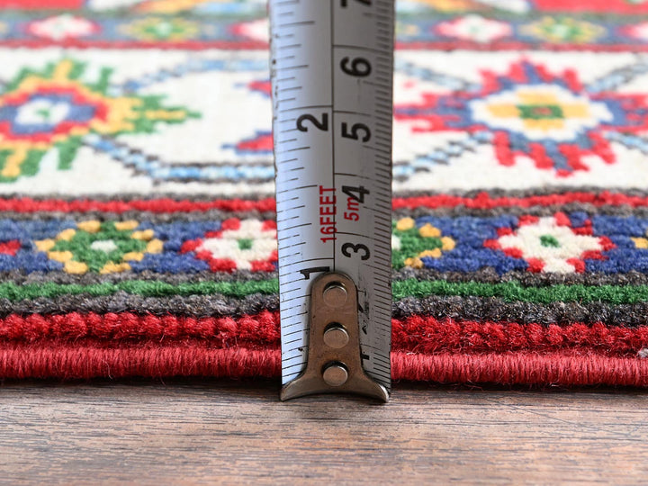 3'3" x 4'9" New Hand Knotted Red Wool Rectangle Oriental Rug - MOA102348