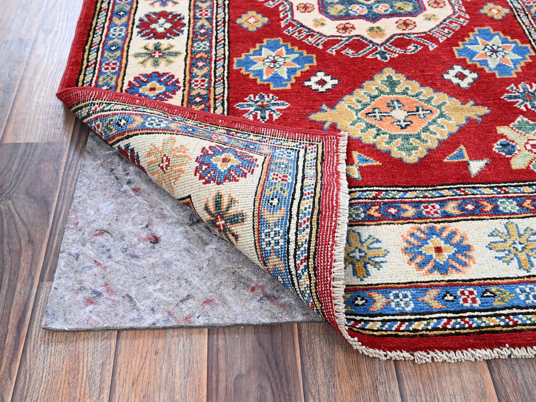 3'3" x 4'10" New Hand Knotted Red Wool Rectangle Oriental Rug - MOA102349