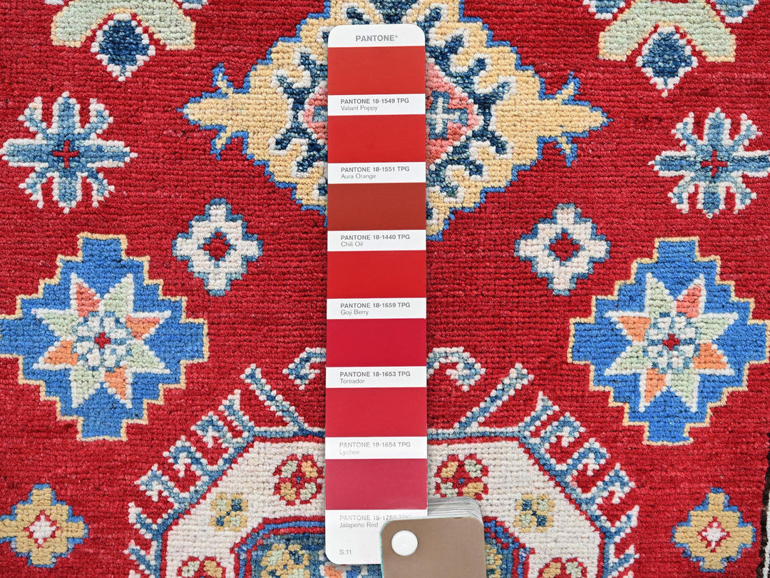 3'3" x 4'10" New Hand Knotted Red Wool Rectangle Oriental Rug - MOA102349