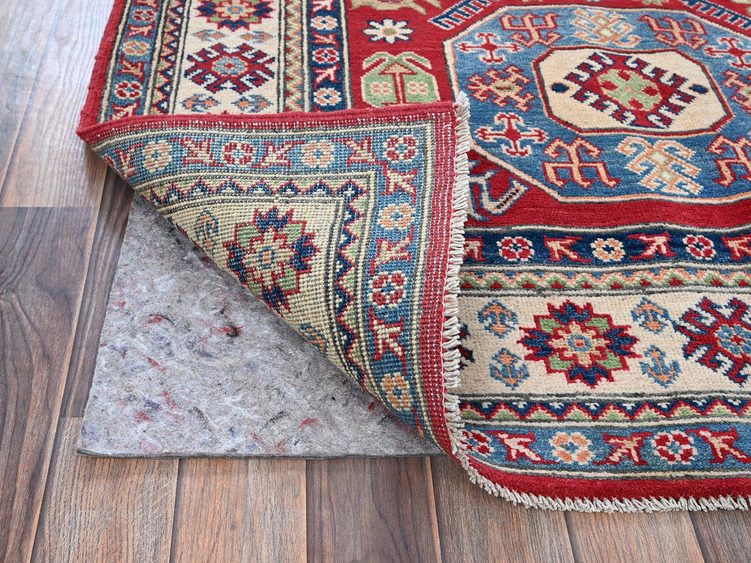 4'0" x 5'8" New Hand Knotted Red Wool Rectangle Oriental Rug - MOA102354