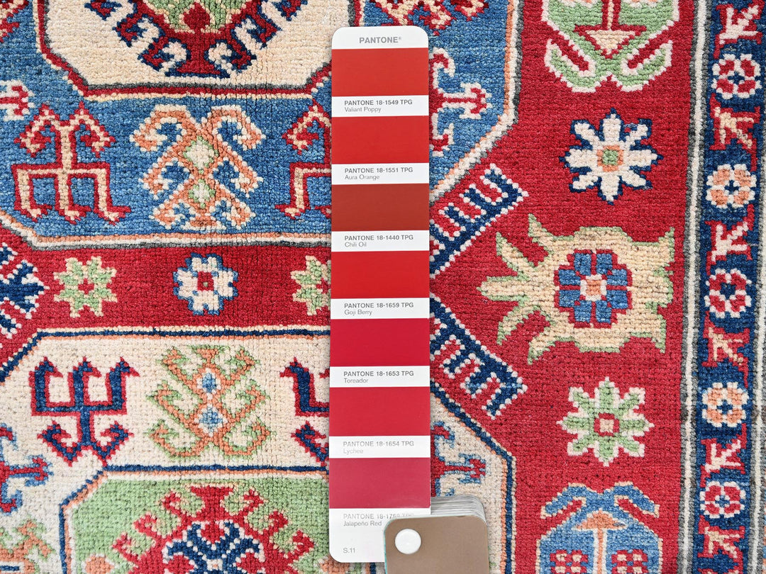 4'0" x 5'8" New Hand Knotted Red Wool Rectangle Oriental Rug - MOA102354