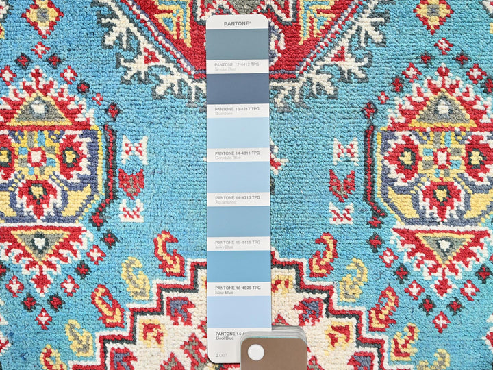 4'1" x 5'10" New Hand Knotted Blue Wool Rectangle Oriental Rug - MOA102356