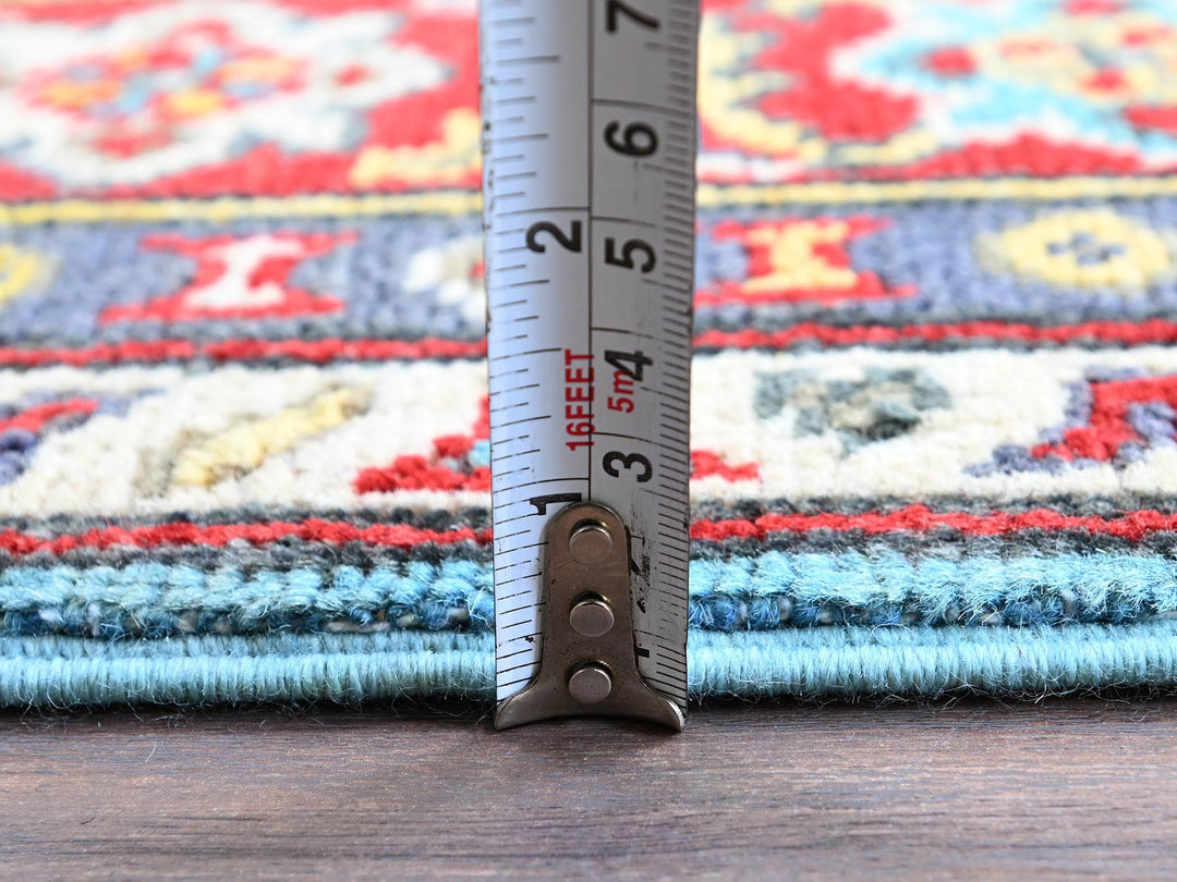 4'1" x 5'10" New Hand Knotted Blue Wool Rectangle Oriental Rug - MOA102356