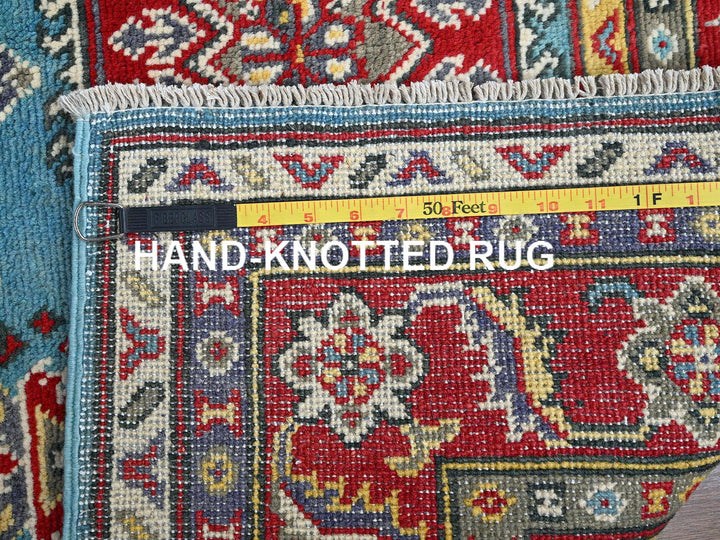 4'1" x 5'10" New Hand Knotted Blue Wool Rectangle Oriental Rug - MOA102356