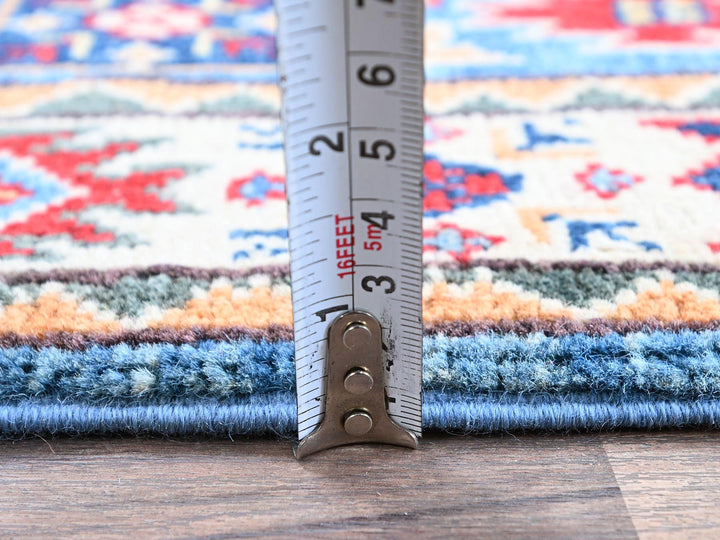 2'0" x 2'11" New Hand Knotted Blue Wool Rectangle Oriental Rug - MOA102376