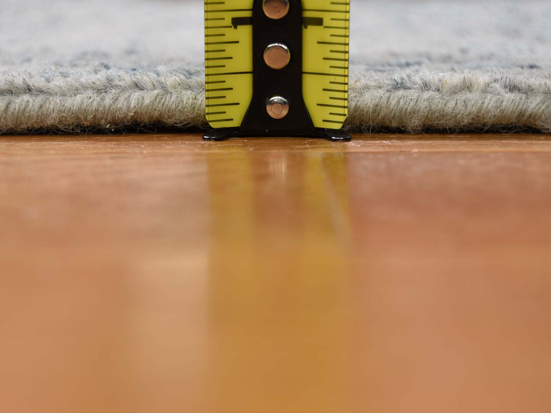 2'5" x 9'10" New Hand Loomed Grey Wool & Silk Runner Oriental Rug - MOA10245569