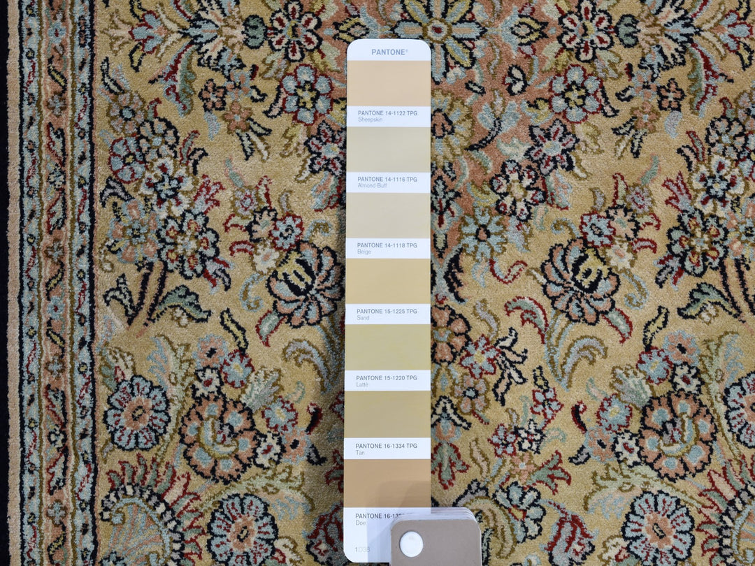 12'0" x 17'4" New Hand Knotted Beige Silk Rectangle Oriental Rug - MOA10246912