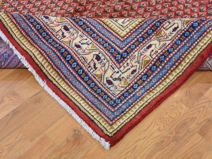 6'7" x 10'2" New Hand Knotted Red Wool Rectangle Oriental Rug - MOA10247424