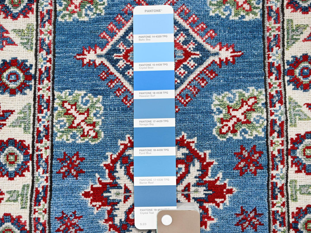 2'1" x 5'10" New Hand Knotted Blue Wool Runner Oriental Rug - MOA102501