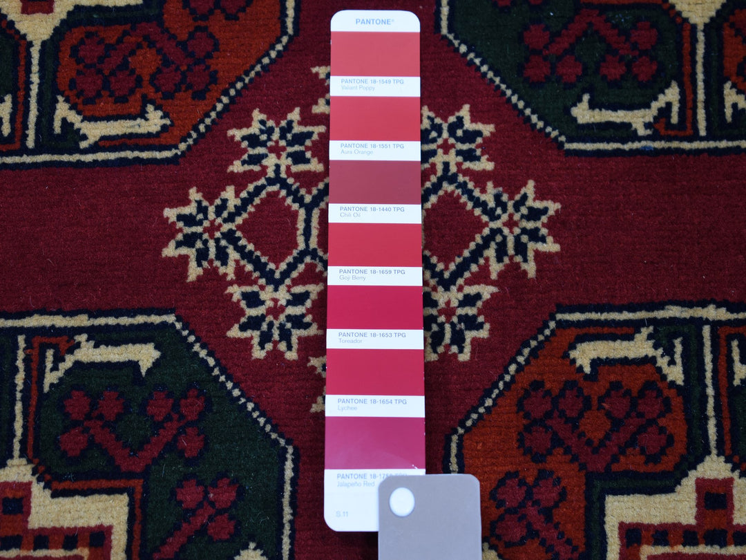 3'3" x 5'3" New Hand Knotted Red Wool Rectangle Oriental Rug - MOA10250440