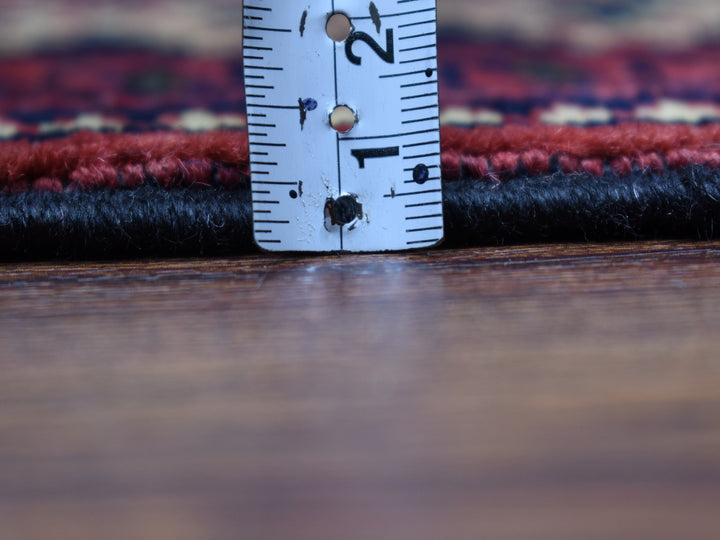 3'3" x 5'3" New Hand Knotted Red Wool Rectangle Oriental Rug - MOA10250440