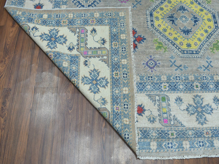 9'2" x 11'7" New Hand Knotted Grey Wool Rectangle Oriental Rug - MOA10250673