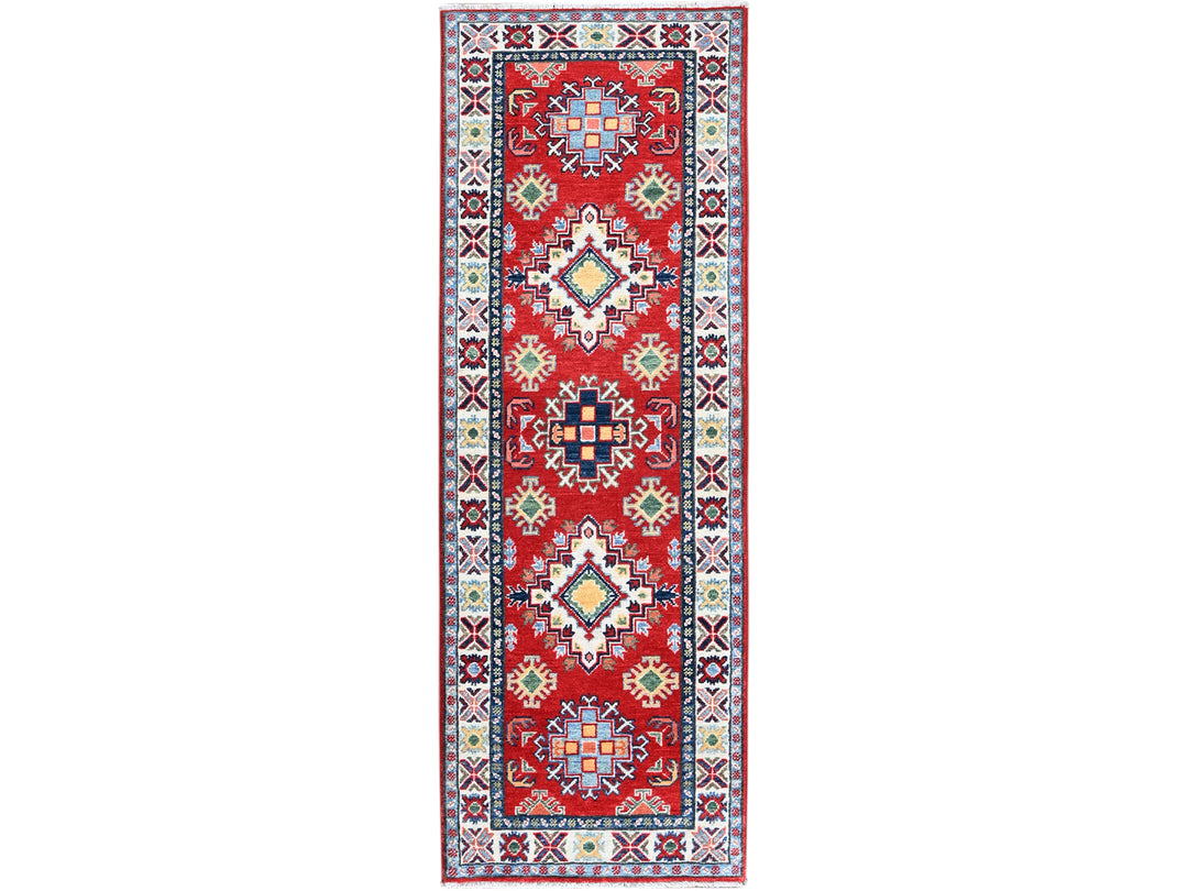 2'0" x 5'9" New Hand Knotted Red Wool Runner Oriental Rug - MOA102506