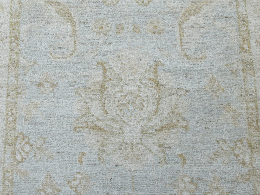 2'8" x 15'9" New Hand Knotted Grey Wool Runner Oriental Rug - MOA10250792