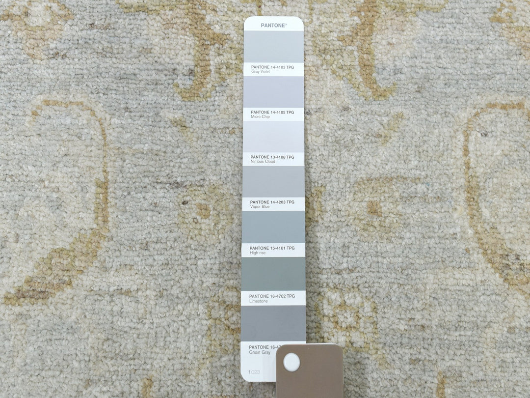 2'8" x 15'9" New Hand Knotted Grey Wool Runner Oriental Rug - MOA10250792