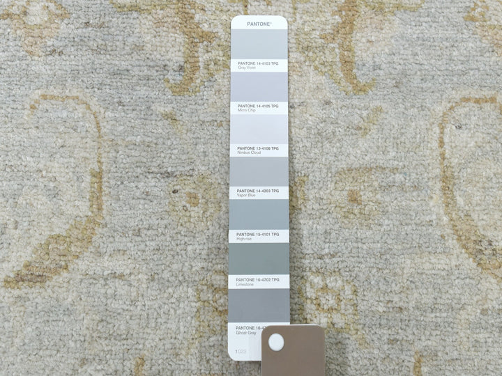 2'8" x 15'9" New Hand Knotted Grey Wool Runner Oriental Rug - MOA10250792