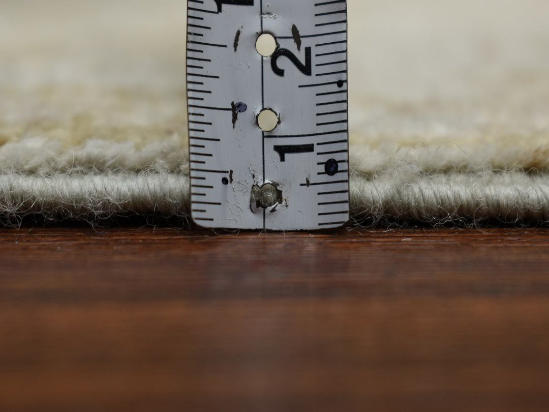 2'8" x 15'9" New Hand Knotted Grey Wool Runner Oriental Rug - MOA10250792