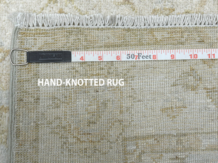 2'8" x 15'9" New Hand Knotted Grey Wool Runner Oriental Rug - MOA10250792