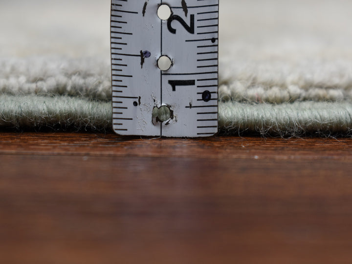 2'7" x 9'9" New Hand Knotted Grey Wool Runner Oriental Rug - MOA10251003