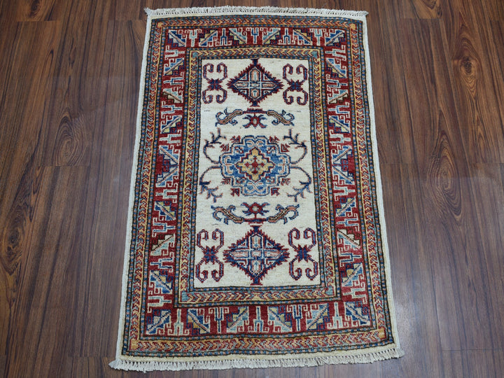 2'2" x 3'1" New Hand Knotted Ivory Wool Rectangle Oriental Rug - MOA10251020