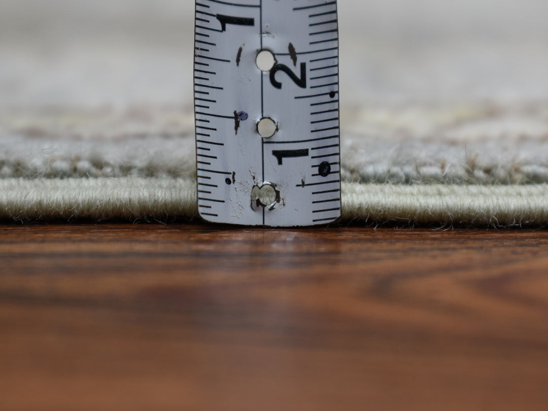 2'9" x 9'2" New Hand Knotted Grey Wool Runner Oriental Rug - MOA10251126