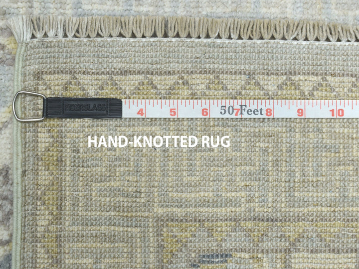 2'9" x 9'2" New Hand Knotted Grey Wool Runner Oriental Rug - MOA10251126