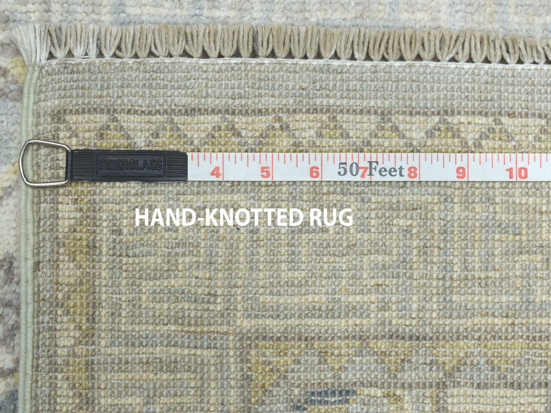 2'9" x 9'2" New Hand Knotted Grey Wool Runner Oriental Rug - MOA10251126