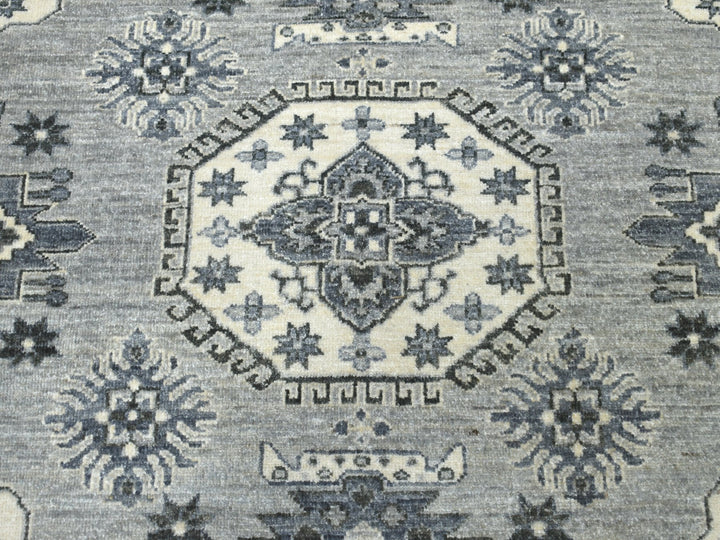 8'0" x 10'0" New Hand Knotted Grey Wool Rectangle Oriental Rug - MOA10251220