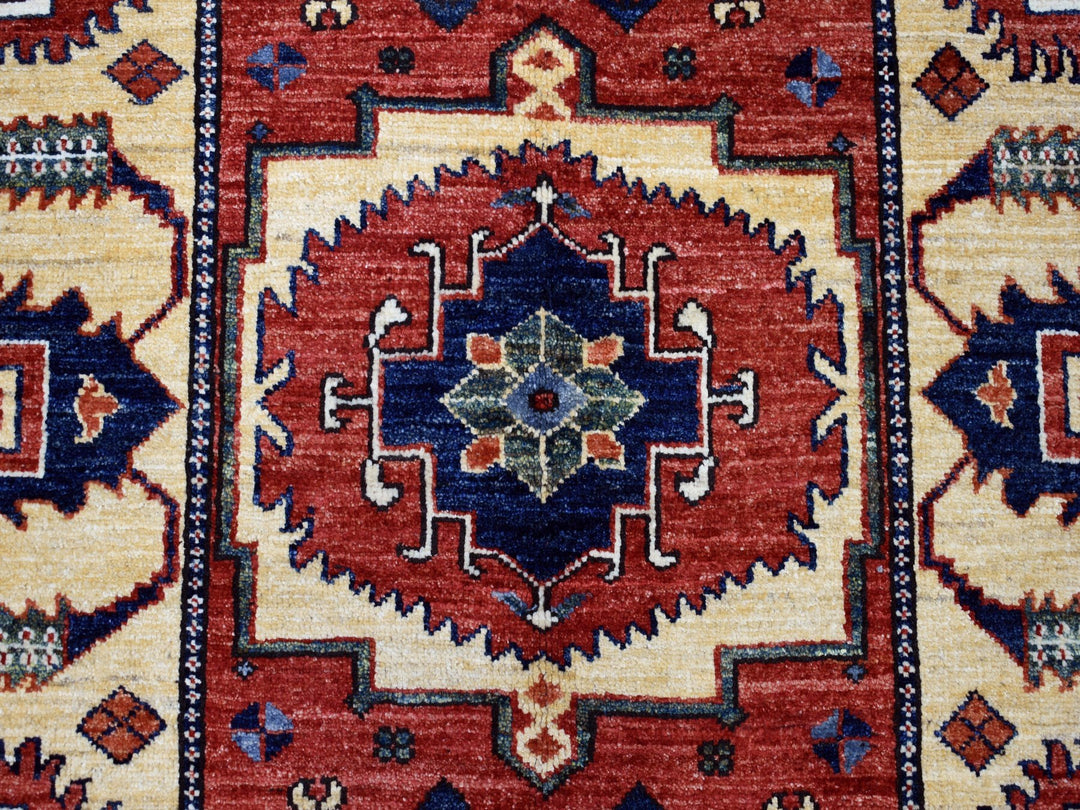 3'5" x 4'9" New Hand Knotted Red Wool Rectangle Oriental Rug - MOA10251301