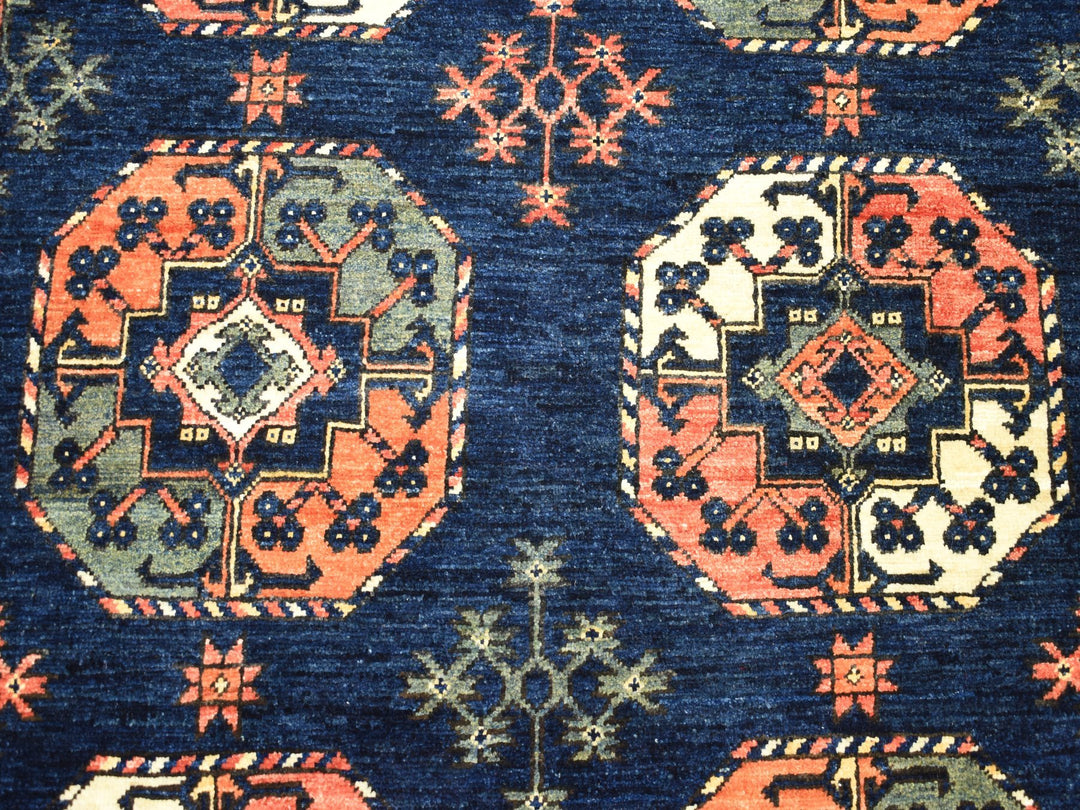5'0" x 6'3" New Hand Knotted Blue Wool Rectangle Oriental Rug - MOA10251305