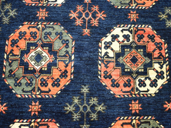 5'0" x 6'3" New Hand Knotted Blue Wool Rectangle Oriental Rug - MOA10251305