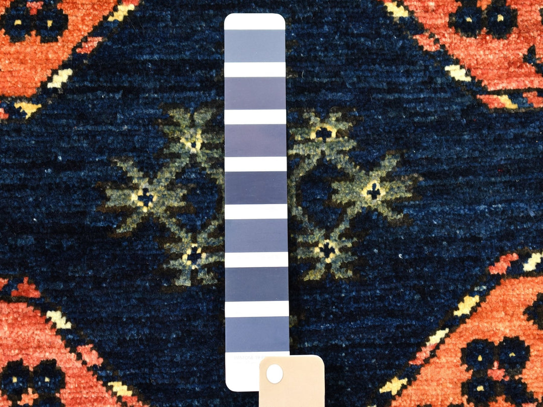 5'0" x 6'3" New Hand Knotted Blue Wool Rectangle Oriental Rug - MOA10251305