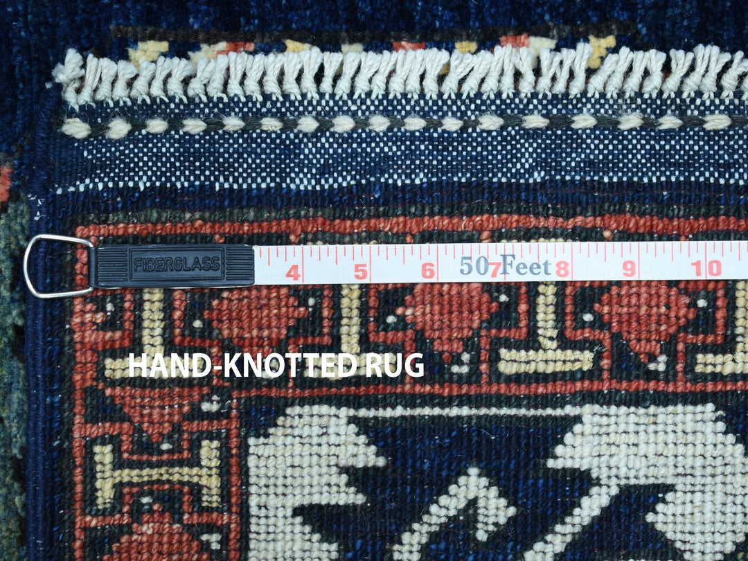 5'0" x 6'3" New Hand Knotted Blue Wool Rectangle Oriental Rug - MOA10251305