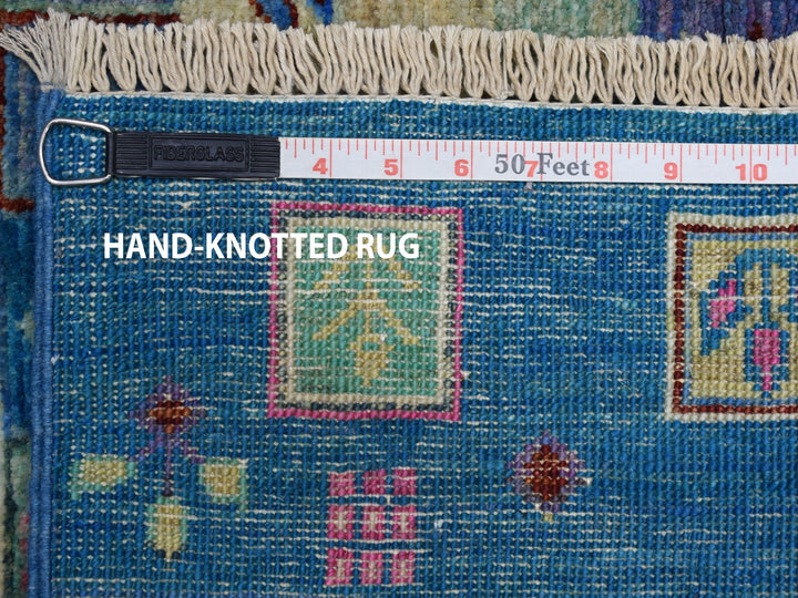 4'0" x 5'10" New Hand Knotted Blue Wool Rectangle Oriental Rug - MOA10251615