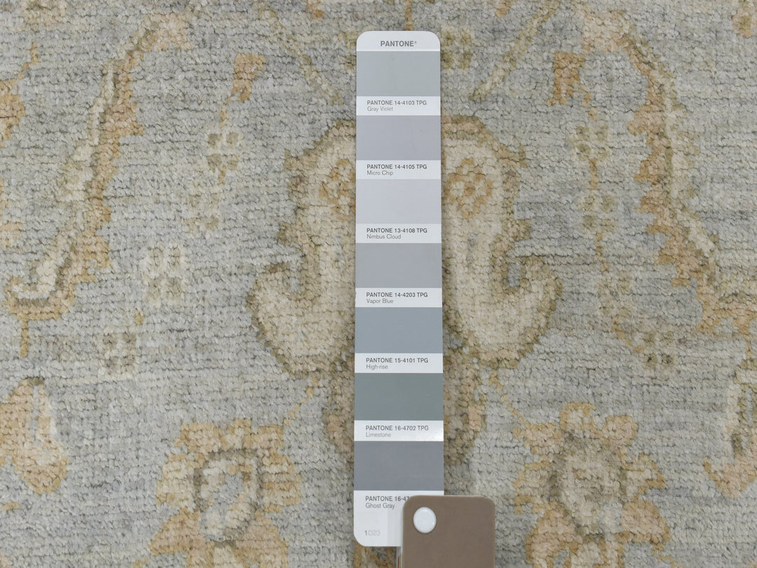 2'7" x 9'9" New Hand Knotted Grey Wool Runner Oriental Rug - MOA10251642