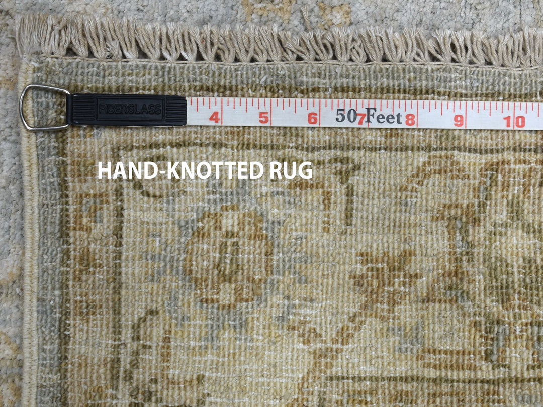 2'7" x 9'9" New Hand Knotted Grey Wool Runner Oriental Rug - MOA10251642