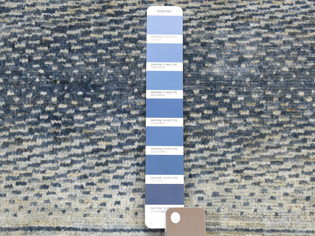 5'10" x 8'6" New Hand Knotted Blue Wool Rectangle Oriental Rug - MOA10251656