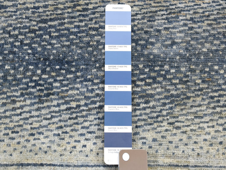 5'10" x 8'6" New Hand Knotted Blue Wool Rectangle Oriental Rug - MOA10251656