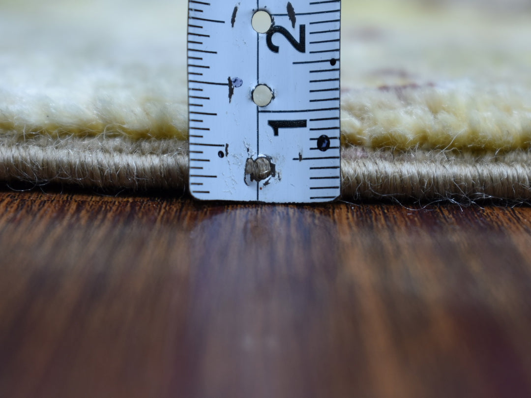 2'8" x 3'9" New Hand Knotted Yellow Wool Rectangle Oriental Rug - MOA10251823