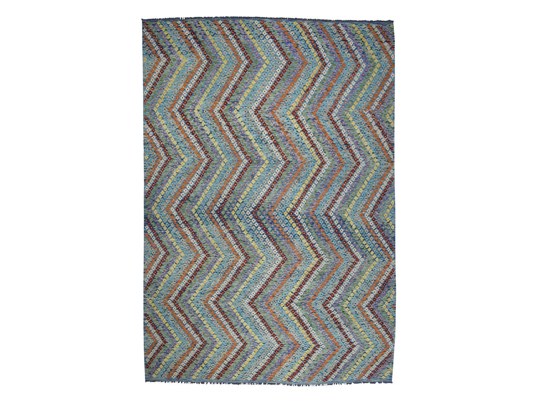 10'2" x 13'4" New Hand Woven Multicolored Wool Rectangle Oriental Rug - MOA10252090