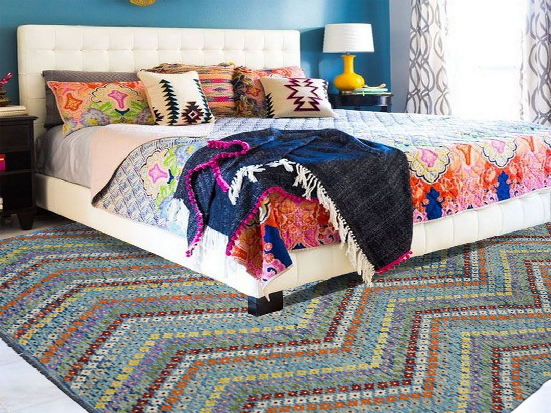 10'2" x 13'4" New Hand Woven Multicolored Wool Rectangle Oriental Rug - MOA10252090