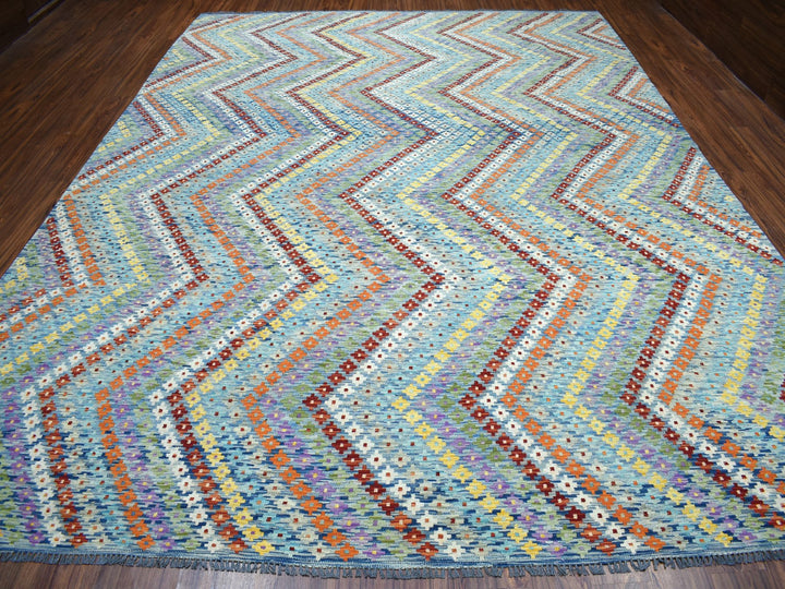 10'2" x 13'4" New Hand Woven Multicolored Wool Rectangle Oriental Rug - MOA10252090