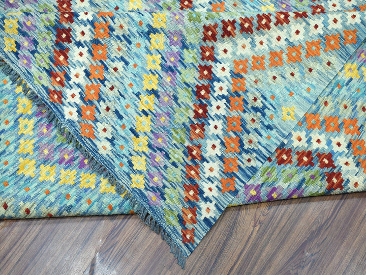 10'2" x 13'4" New Hand Woven Multicolored Wool Rectangle Oriental Rug - MOA10252090