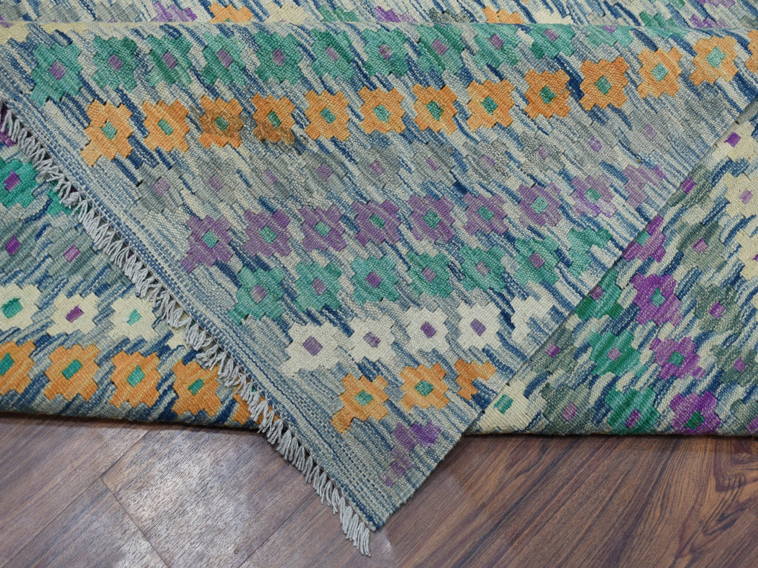 9'0" x 12'2" New Hand Woven Multicolored Wool Rectangle Oriental Rug - MOA10252199