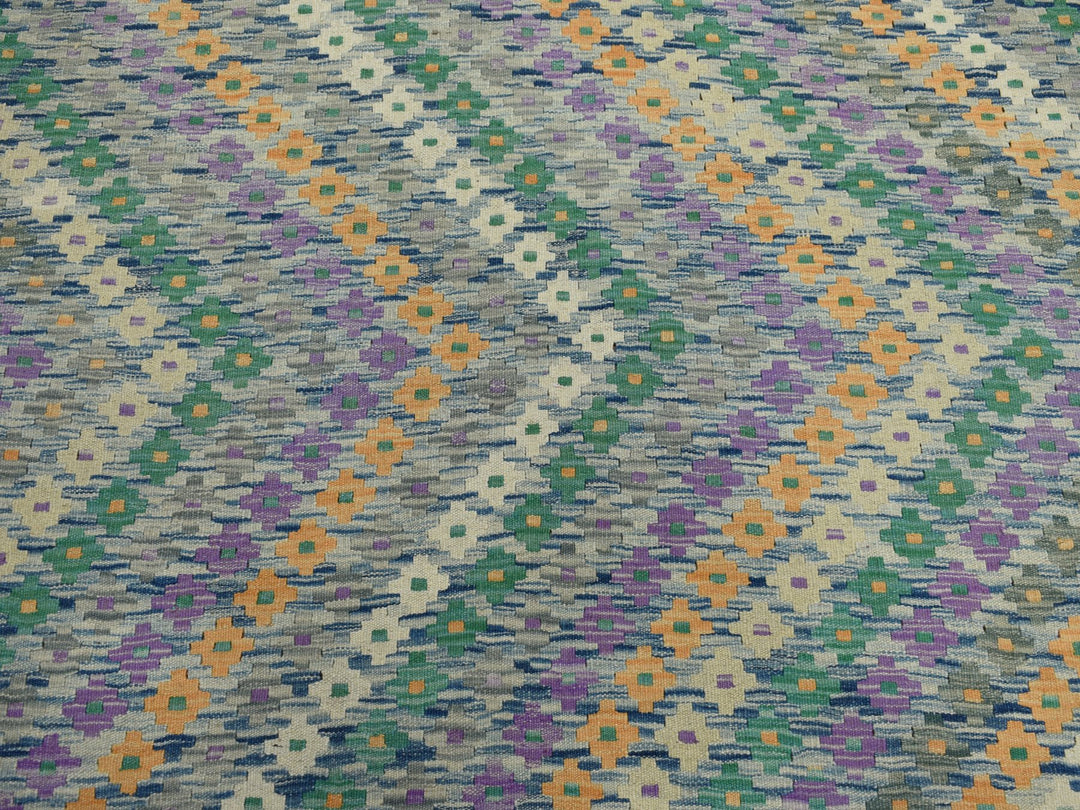 9'0" x 12'2" New Hand Woven Multicolored Wool Rectangle Oriental Rug - MOA10252199