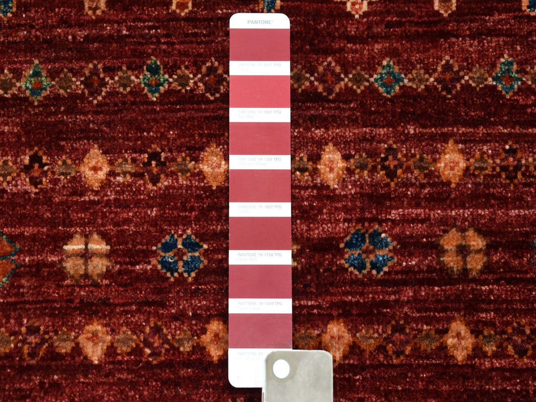 9'3" x 12'1" New Hand Knotted Red Wool Rectangle Oriental Rug - MOA10252242