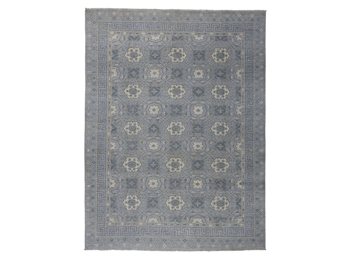 8'10" x 11'8" New Hand Knotted Grey Wool Rectangle Oriental Rug - MOA10252439