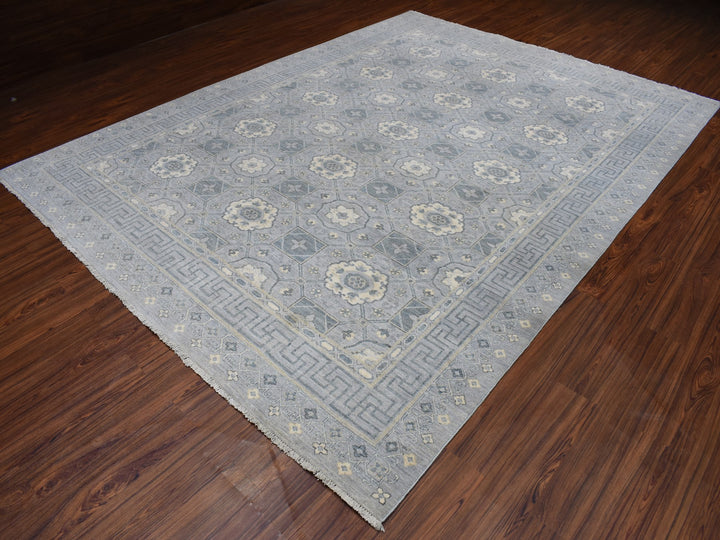 8'10" x 11'8" New Hand Knotted Grey Wool Rectangle Oriental Rug - MOA10252439