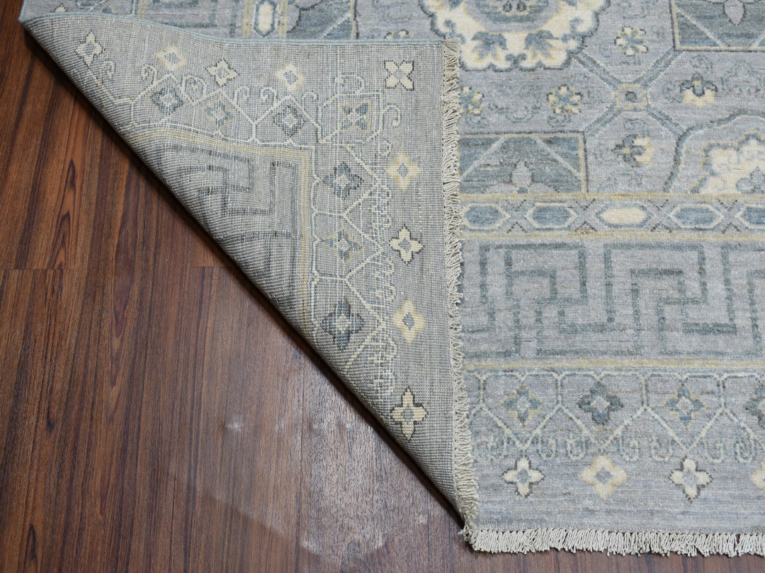 8'10" x 11'8" New Hand Knotted Grey Wool Rectangle Oriental Rug - MOA10252439